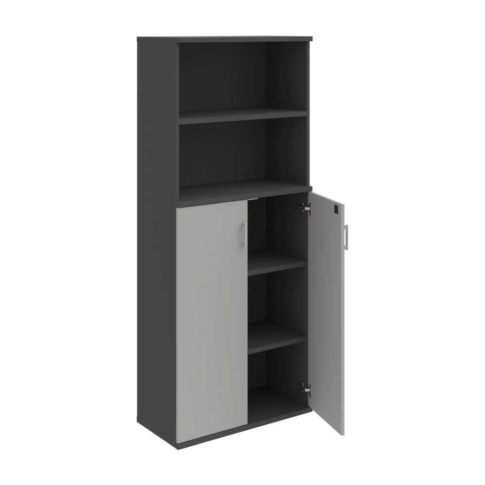 HOBIS kancelářská policová skříň - SZ 5 80 04, zámek Huwill, antracit-šedá
