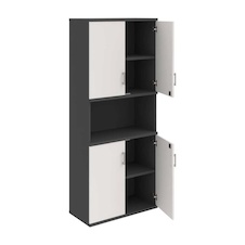 HOBIS kancelářská policová skříň - SZ 5 80 05, zámek Huwill, antracit-bílá