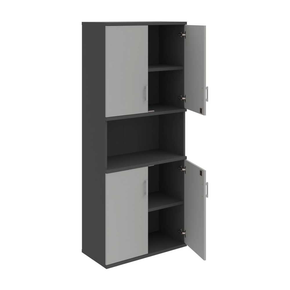 HOBIS kancelářská policová skříň - SZ 5 80 05, zámek Huwill, antracit-šedá