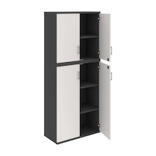 HOBIS kancelářská policová skříň - SZ 5 80 06, zámek Huwill, antracit-bílá