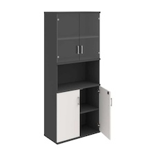 HOBIS kancelářská policová skříň - SZ 5 80 10, zámek Huwill, antracit-bílá
