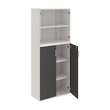 HOBIS kancelářská policová skříň - SZ 5 80 11, zámek Huwill, bílá-antracit