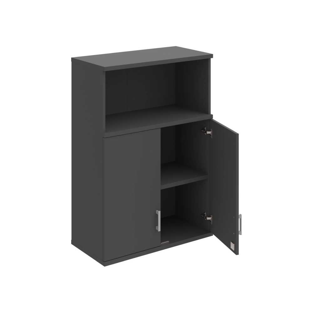 HOBIS kancelářská policová skříň horní - SZ 3 80 02 H, zámek Huwill, antracit