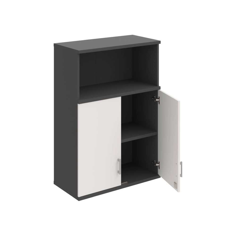 HOBIS kancelářská policová skříň horní - SZ 3 80 02 H, zámek Huwill, antracit-šedá