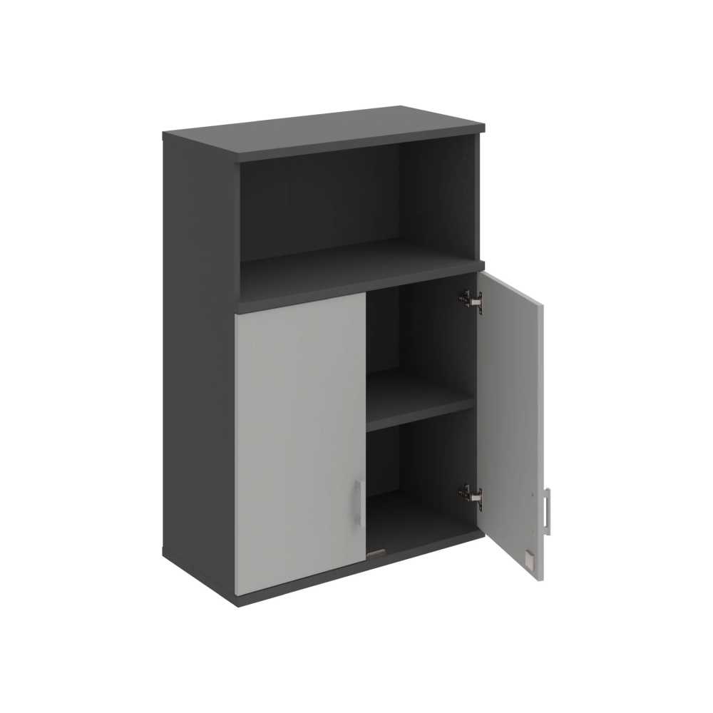 HOBIS kancelářská policová skříň horní - SZ 3 80 02 H, zámek Huwill, antracit-bílá