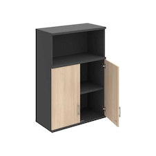 HOBIS kancelářská policová skříň horní - SZ 3 80 02 H, zámek Huwill, antracit-akát