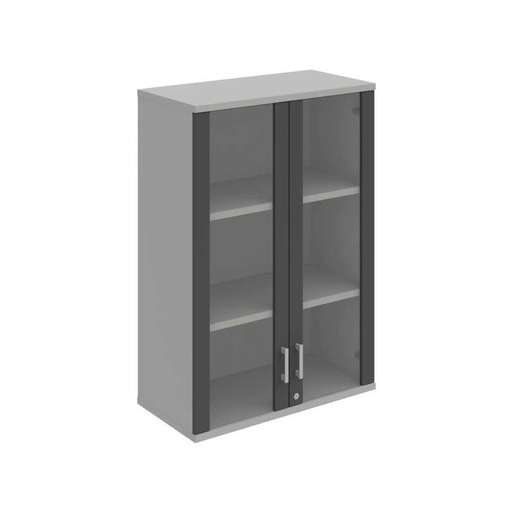 HOBIS kancelářská policová skříň horní - SZ 3 80 04 H, zámek Huwill, šedá-antracit
