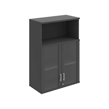 HOBIS kancelářská policová skříň horní - SZ 3 80 05 H, zámek Huwill, antracit