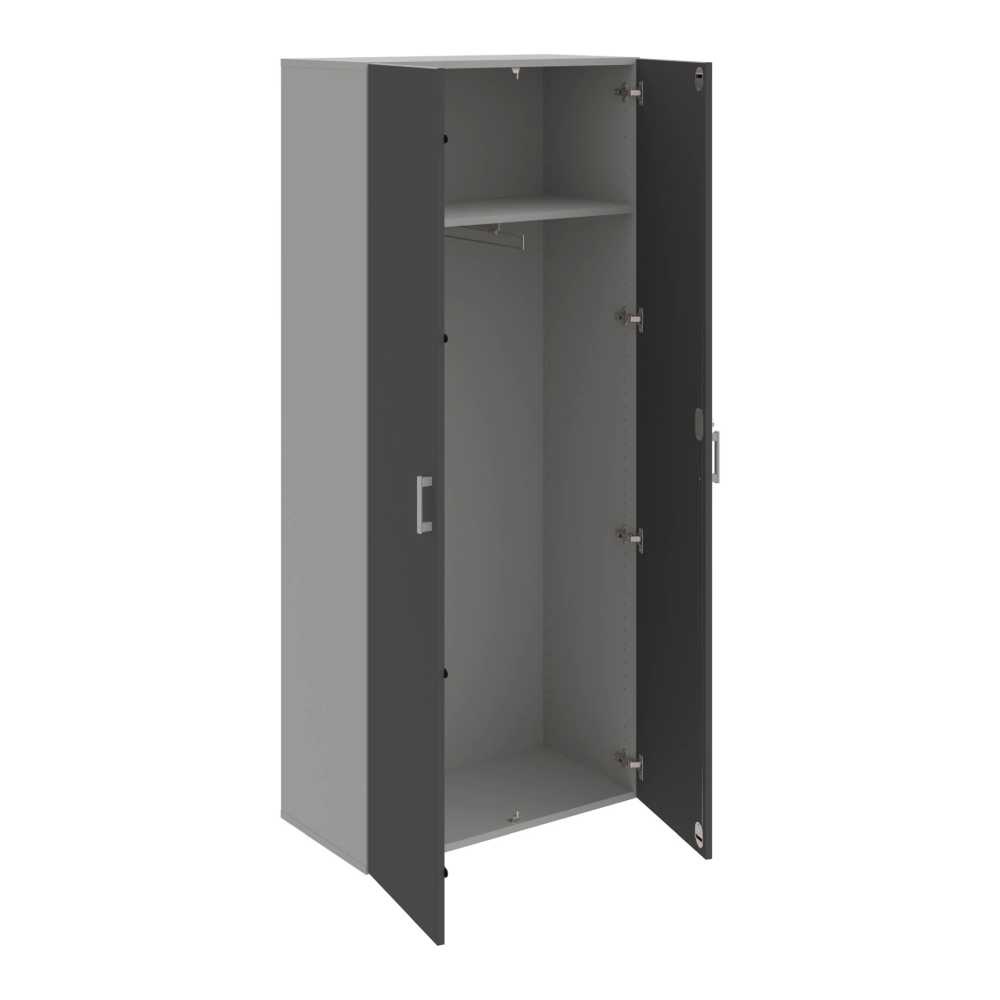 HOBIS kancelářská šatní skříň - DZR 5 80 01, rozvorový zámek, šedá-antracit