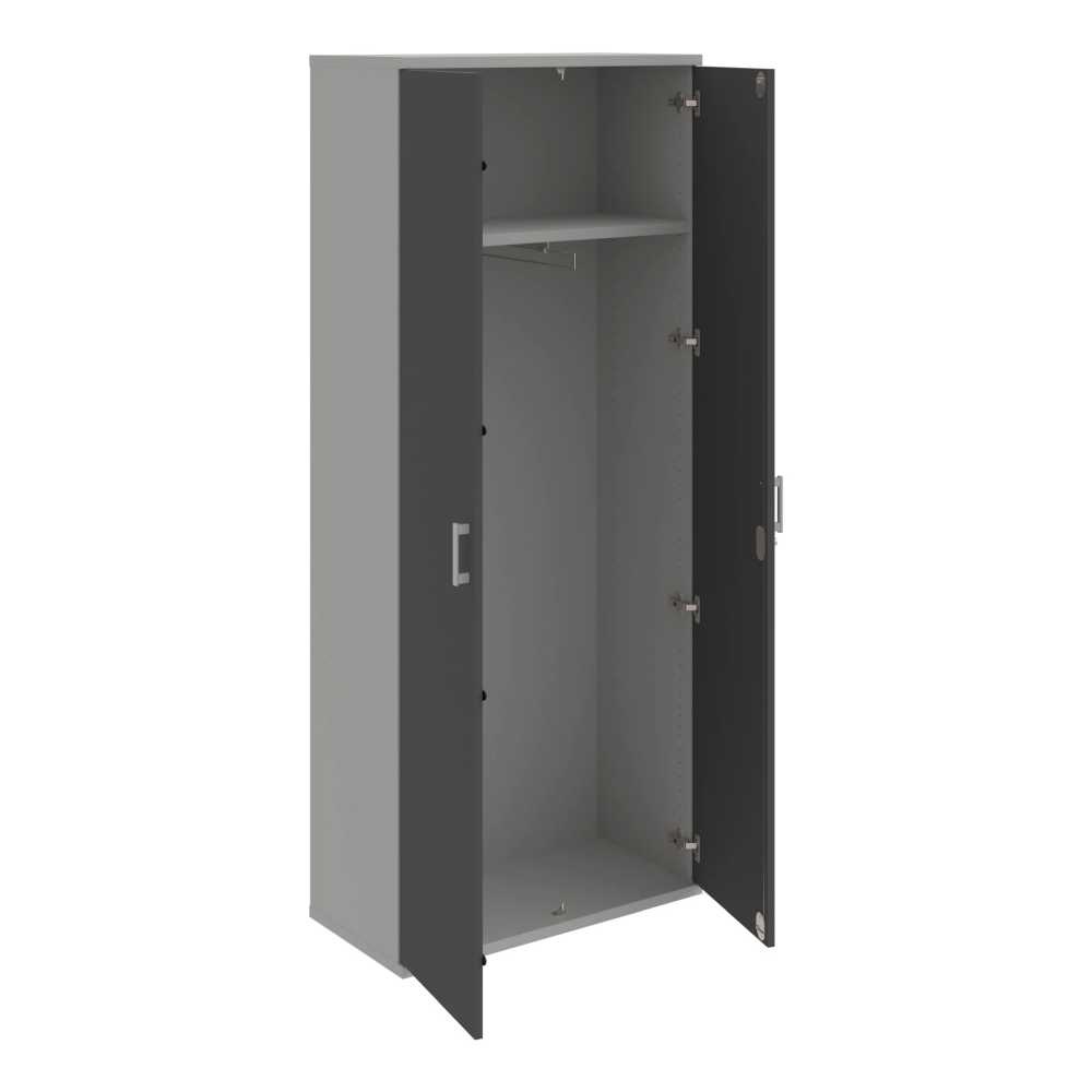 HOBIS kancelářská šatní skříň - SZR 5 80 01, rozvorový zámek, šedá-antracit