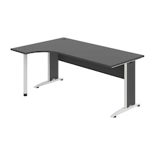 HOBIS kancelářský stůl pracovní tvarový, ergo pravý - CE 1800 P, antracit
