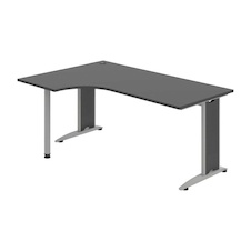 HOBIS kancelářský stůl pracovní tvarový, ergo pravý - FE 1800 60 P, antracit