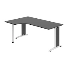 HOBIS kancelářský stůl pracovní tvarový, ergo pravý - FE 1800 60 P, antracit