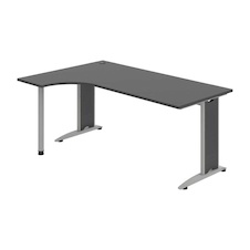 HOBIS kancelářský stůl pracovní tvarový, ergo pravý - FE 1800 P, antracit