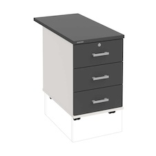 HOBIS kontejner K 33 Z N 80, 3 zásuvky, léta napříč, 80 cm, bílá-antracit