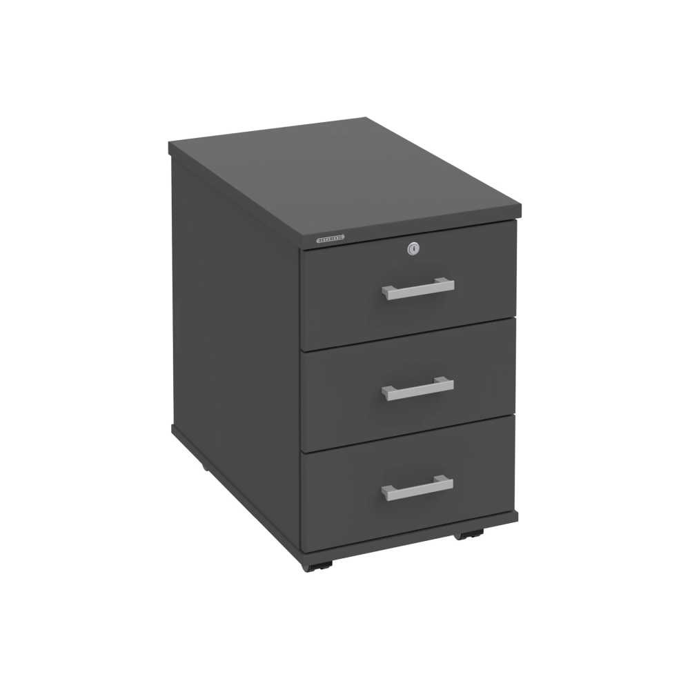 HOBIS kontejner K 33 Z N, 3 zásuvky, léta napříč, 60 cm, antracit