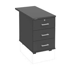 HOBIS kontejner K 33 Z P 80, 3 zásuvky, léta podél, 80 cm, antracit