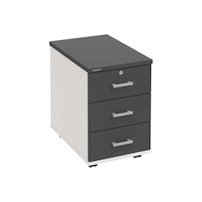 HOBIS kontejner K 33 Z P, 3 zásuvky, léta podél, 60 cm, bílá-antracit