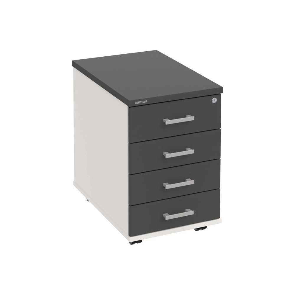 HOBIS kontejner K 34 C N, 4 zásuvky, léta napříč, 60 cm, bílá-antracit