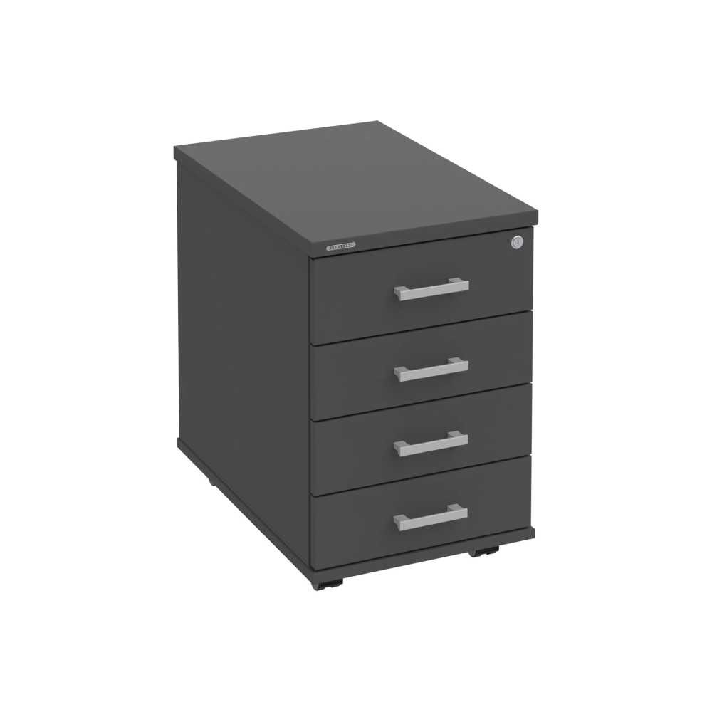 HOBIS kontejner K 34 C P, 4 zásuvky, léta podél, 60 cm, antracit