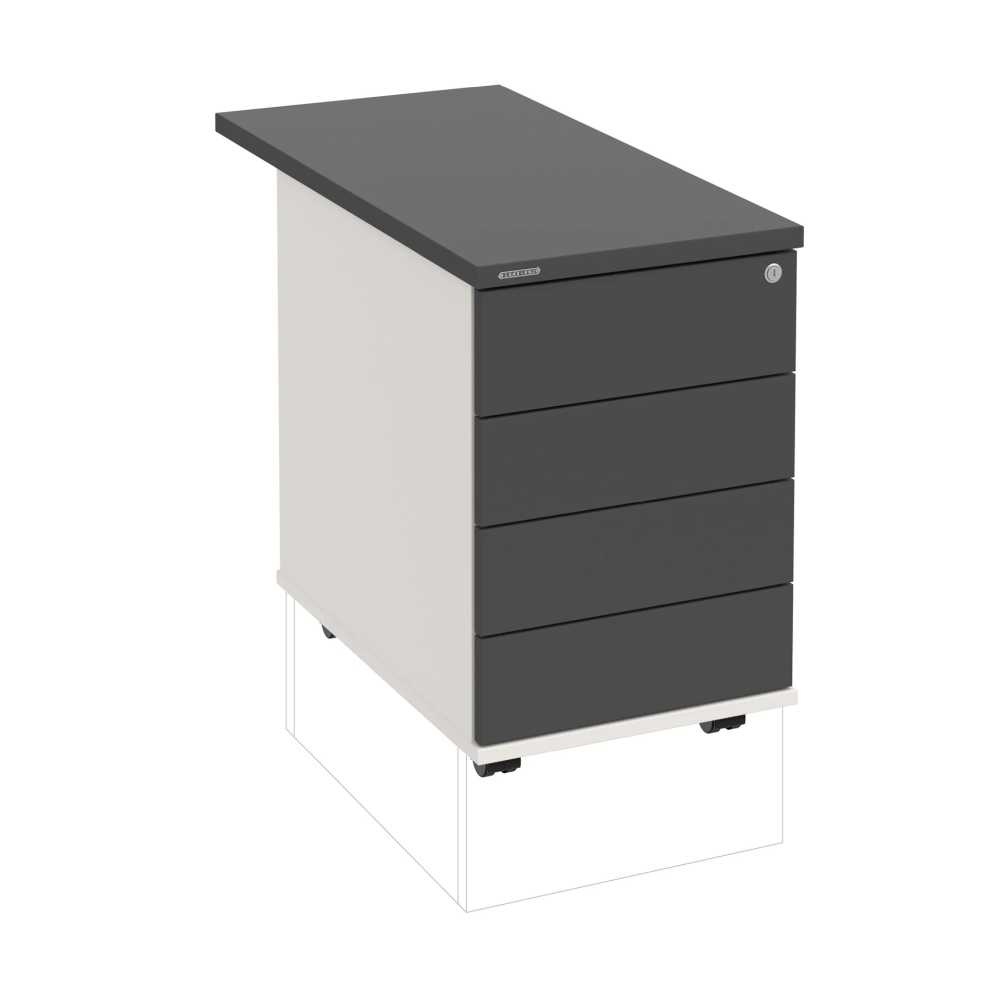 HOBIS kontejner K 34 C PTO N 80, 4 zásuvky, léta napříč, 80 cm, bílá-antracit