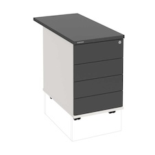 HOBIS kontejner K 34 C PTO N 80, 4 zásuvky, léta napříč, 80 cm, bílá-antracit