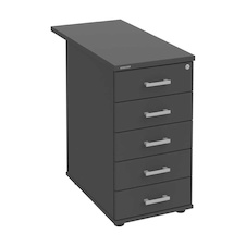 HOBIS kontejner K 35 C N 80, 5 zásuvek, léta napříč, 80 cm, antracit