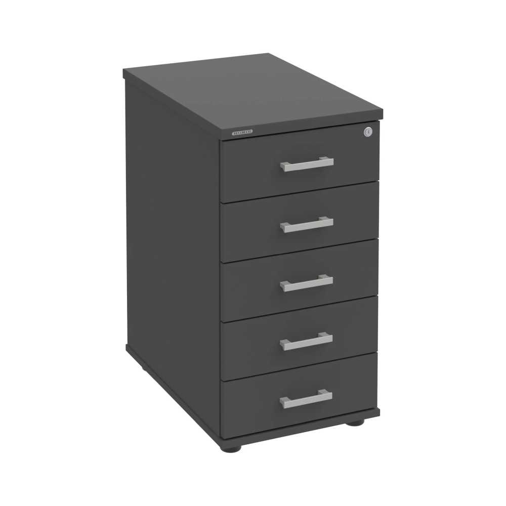 HOBIS kontejner K 35 C N, 5 zásuvek, léta napříč, 60 cm, antracit