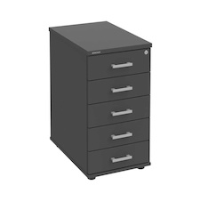 HOBIS kontejner K 35 C P, 5 zásuvek, léta podél, 60 cm, antracit