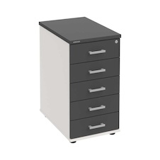 HOBIS kontejner K 35 C P, 5 zásuvek, léta podél, 60 cm, bílá-antracit