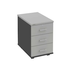 HOBIS kontejner K 33 Z P, 3 zásuvky, léta podél, 60 cm, antracit-šedá