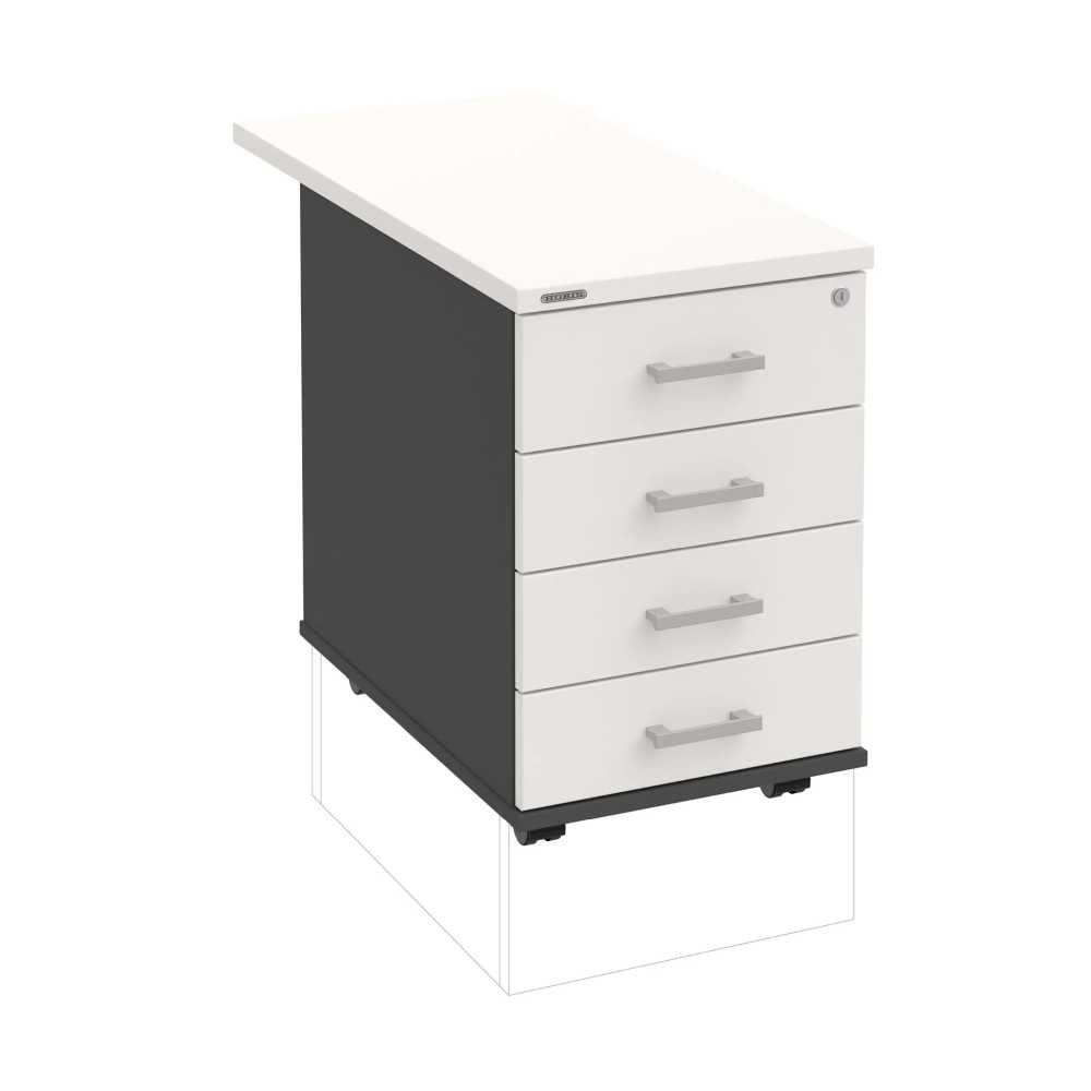 HOBIS kontejner K 34 C P 80, 4 zásuvky, léta podél, 80 cm, dekor antracit-bílá