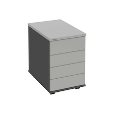 HOBIS kontejner K 34 C PTO N, 4 zásuvky, léta napříč, 60 cm, antracit-šedá