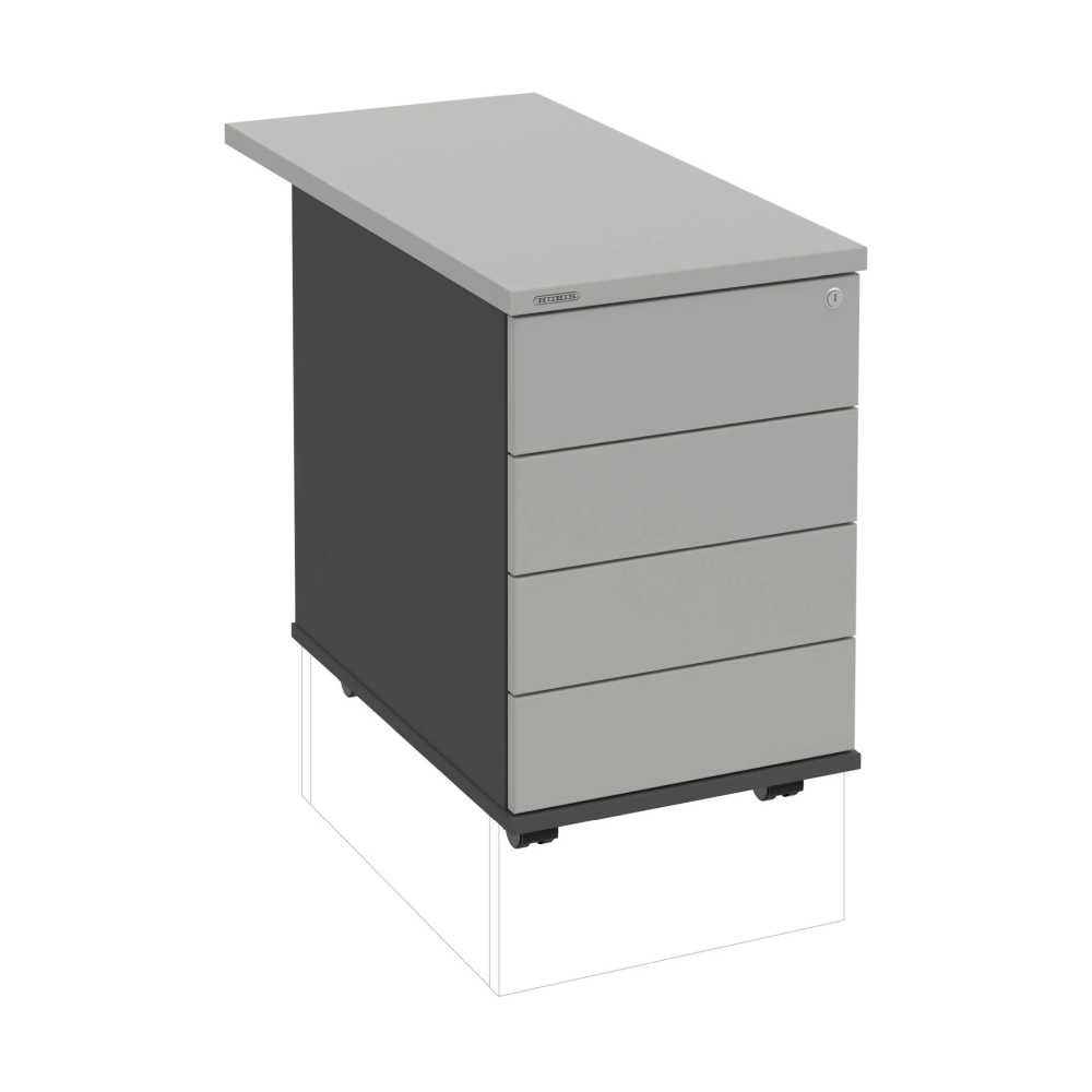 HOBIS kontejner K 34 C PTO P 80, 4 zásuvky, léta podél, 80 cm, antracit-šedá
