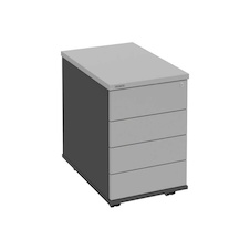 HOBIS kontejner K 34 C PTO P, 4 zásuvky, léta podél, 60 cm, antracit-šedá