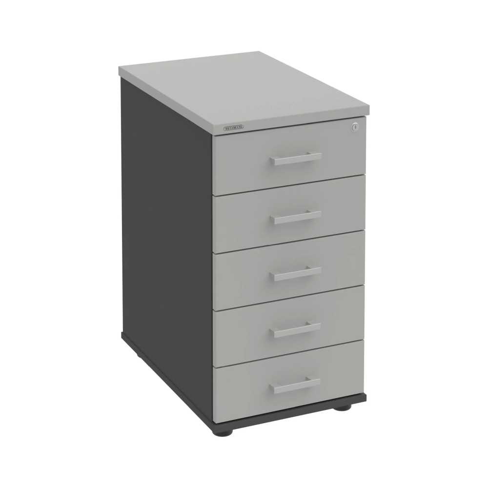 HOBIS kontejner K 35 C N, 5 zásuvek, léta napříč, 60 cm, antracit-šedá