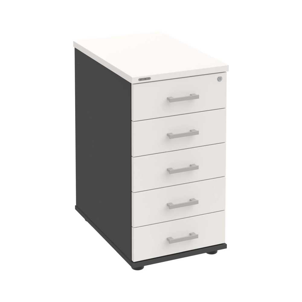 HOBIS kontejner K 35 C N, 5 zásuvek, léta napříč, 60 cm, antracit-bílá
