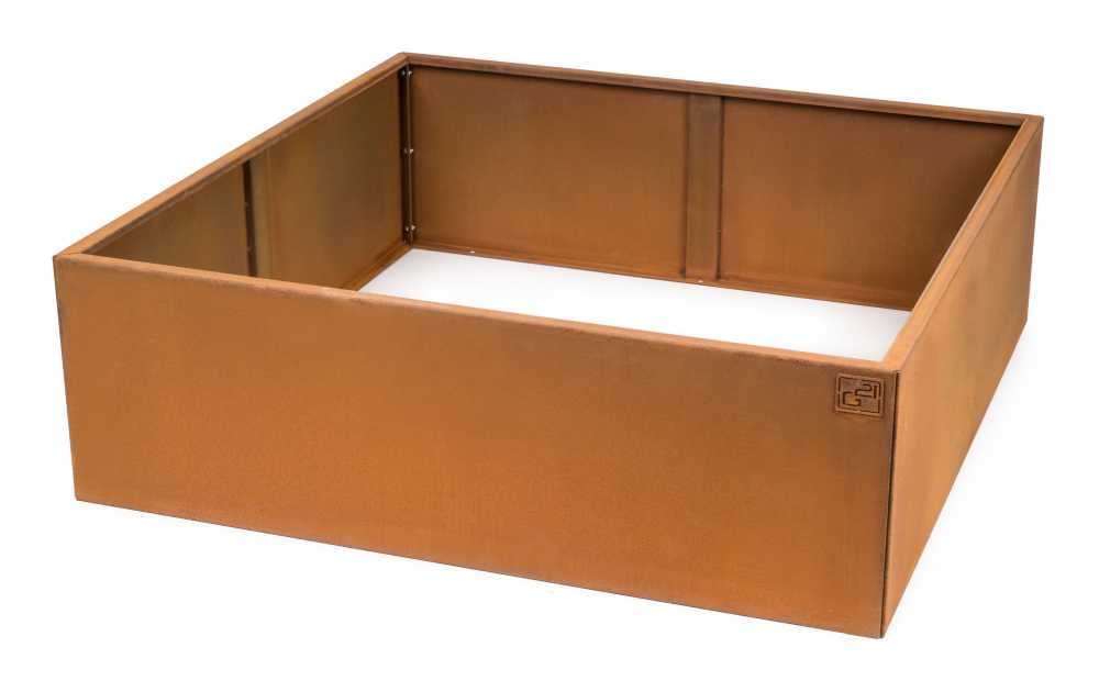 Vyvýšený záhon G21 Corten, 102x32x102 cm
