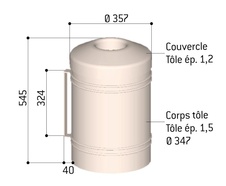 Odpadkový koš Esterel - 40 litrů, upevnění na sloupek 80x80 mm