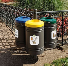 Sestava odpadkových košů na tříděný odpad Guyenne 3x40 litrů
