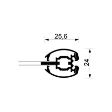 Oboustranný klaprám 500x700, profil 25 mm oblý roh