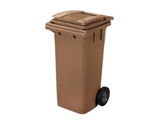 Plastová popelnice na BIO odpad Elko, 120 L, hnědá