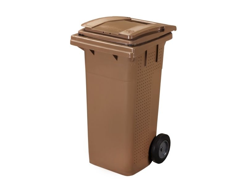 Plastová popelnice na BIO odpad Elko, 240 L, hnědá