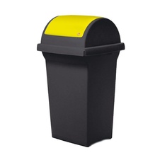 Nádoba na tříděný odpad 50l, výklopné žluté víko