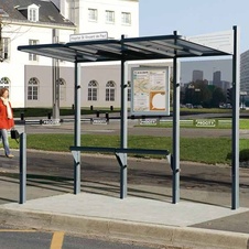 Autobusová zastávka CONVI s levou bočnicí a informační vitrínou 3000 mm